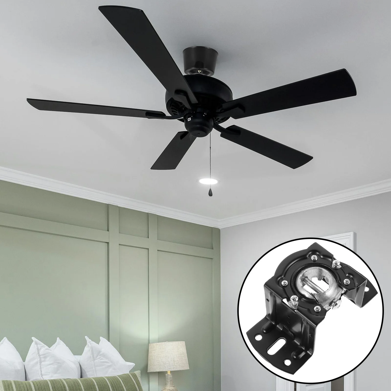 

Ceiling Fan Mounting Bracket Kit Iron Convenient Hanger Secure Installation Modern Minimalist Design Easy Install Home Decor