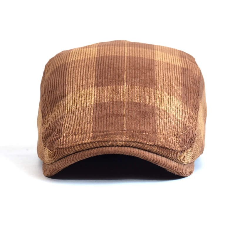 Neue Ankunft Männer Hüte Winter Vintage Plaid Dicken Baskenmütze Hut Cord Zeitungsjunge Mütze Männer England Gatsby Retro Hut Fahrer Flache kappe – Detail 2