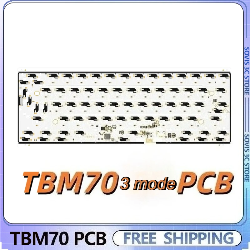 

TBM70 Tri-Mode PCB Keyboard Custom Upgrade Kit QMK No Backlight Wireless Keyboard Positioning Plate PC Gamer Esports Gifts