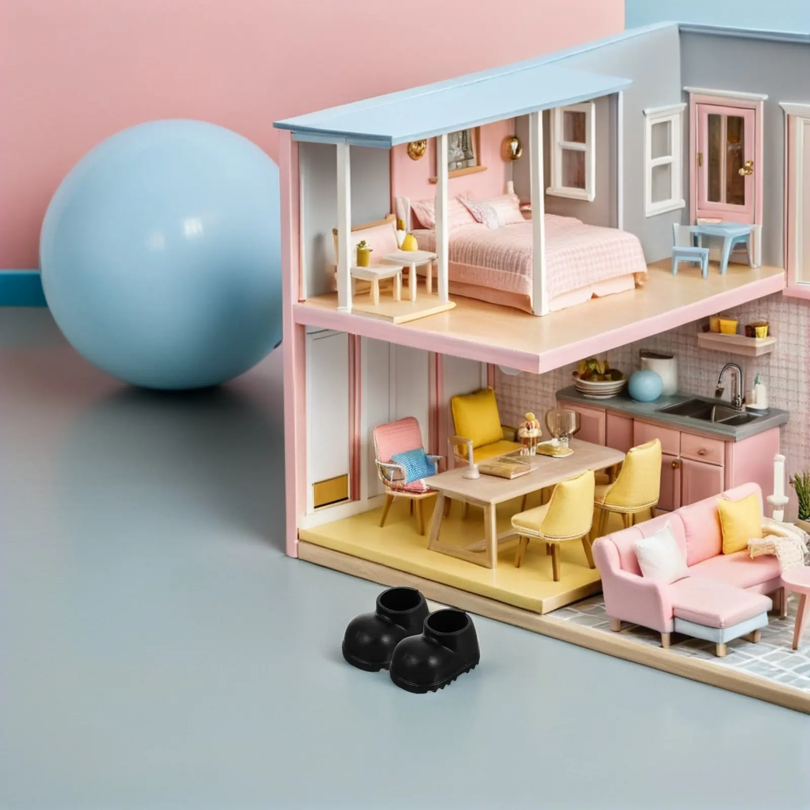 

10Pairs Mini Rain Boots Plastic Accessories Fits 17cm Realistic Material Details Miniature Decorative Displays