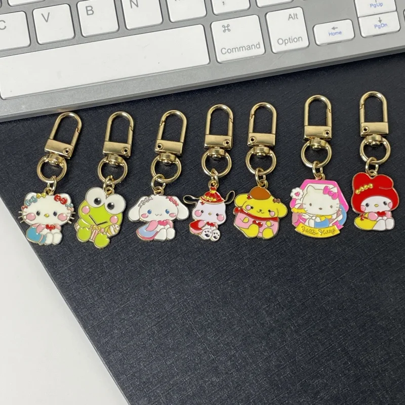 

Sanrio Hello Kitty Cartoon Matel Keychains Anime Action Figure Kawaii Toy Key Schoolbag Decoration Model Children Birthday Gifts