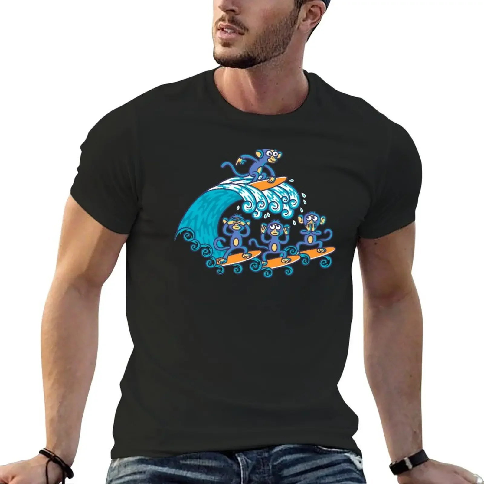 Big wave T-Shirt designer shirts summer tops custom t shirt street wear mens white t shirts