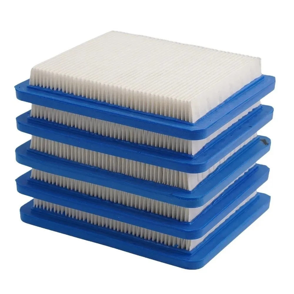 5pcs Pleated Paper Lawn Mower Air Filter Square Pre Gas Mower Air Filter O20 20 Engine Air Filter for Briggs Stratton 491588