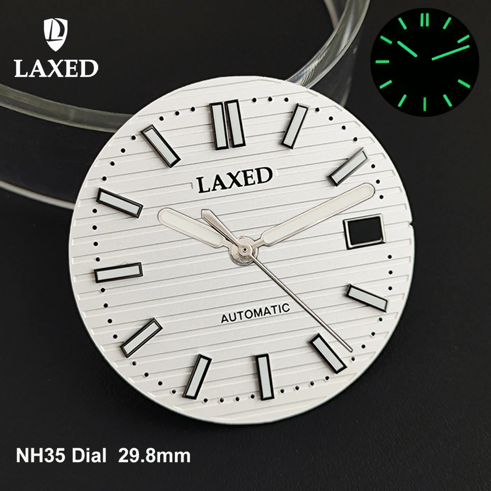 LAXED 29.8mm NH35 Dial Custom Logo Dial Men's Watch Dial green luminous suitable for NH35 NH36 movement watch Dial face