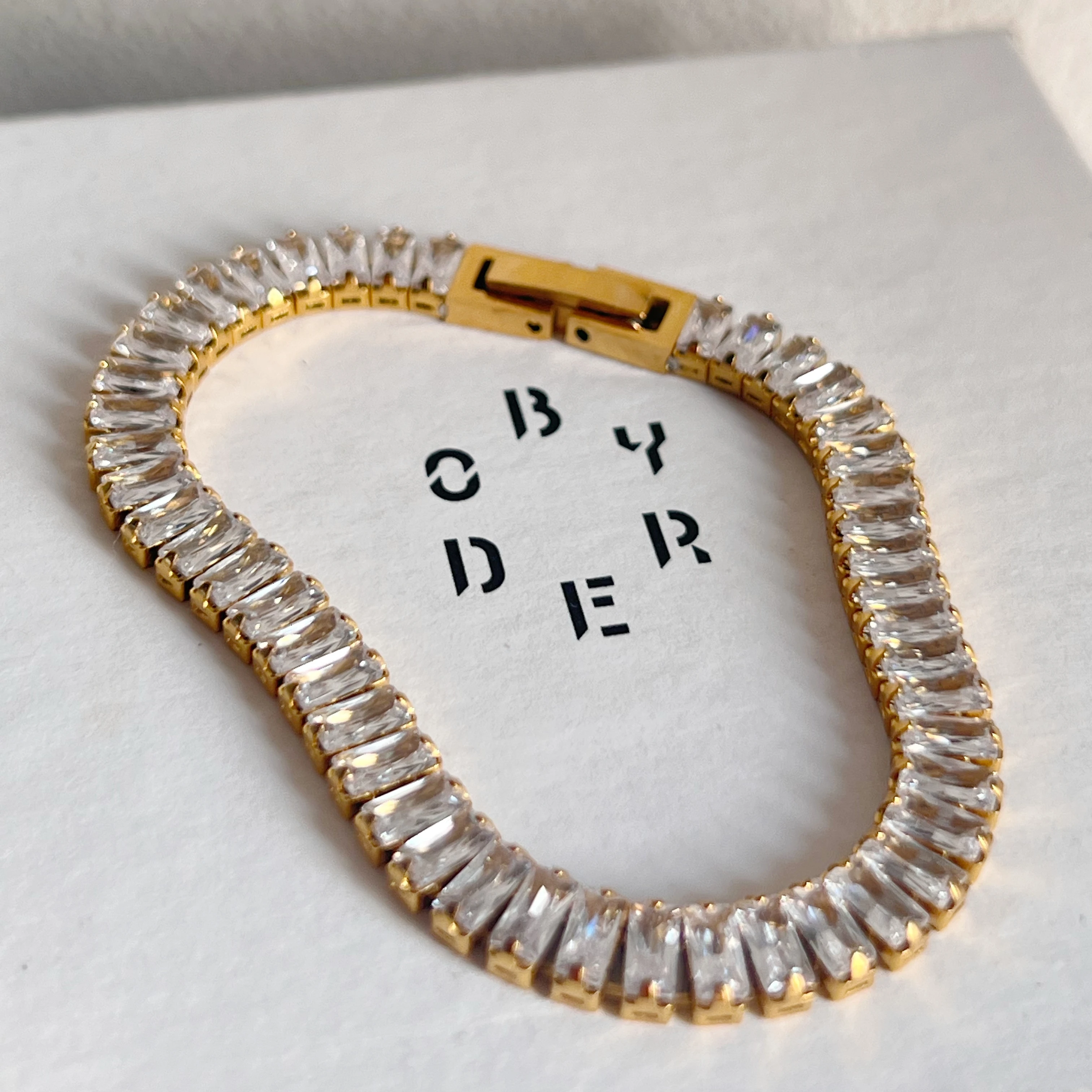 

DASEIN 2025 New Rectangle 5a Zircon Tennis Chain Bracelet 18k Gold Plated Stainless Steel Luxury Jewelry for Women Party Gift