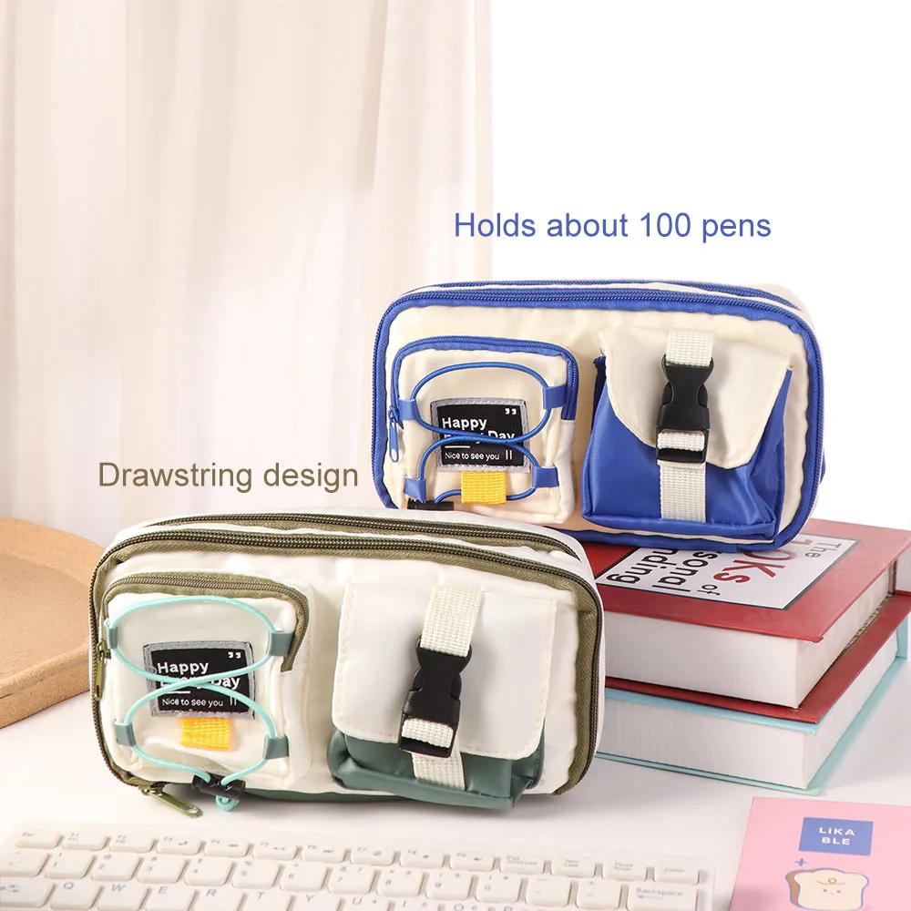 Large Capacity Student Stationery Bag Dirt-resistant High Appearance Pencil Pouch Multilayer Pen Bag Junior High School