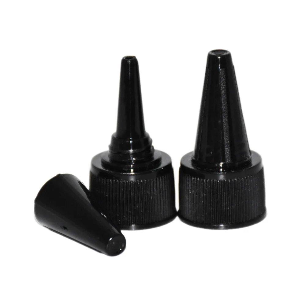 20 قطعة 18 مللي متر قبعات سوداء عينة الأغطية لضغط زجاجات البولي ايثيلين الوشم الحبر زجاجة استبدال تويست الغطاء العلوي للغراء