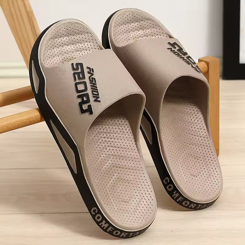 Zapatillas de verano a la moda para hombre, estilo deportivo interior, suela gruesa, ligeras, buena transpirabilidad, zapatos cómodos para baño y playa al aire libre
