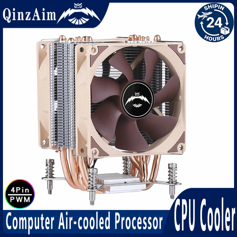 QiuzAim 90mm 4pin/PWM x79 x99 Processor Air-Cooled 2/4/6 Heat Pipe Radiator Cpu Cooler Fan install LGA2011 2066 115x 1200 1700