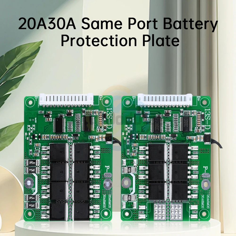 BMS 13S 48V 20A30A Same Port 18650 Lithium Battery Protection Board With Equalization And Temperature Protection For E-bike