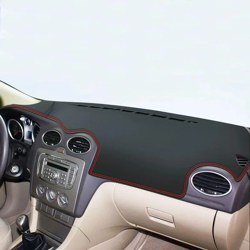 Leather Dashboard Cover Leather Dash Mat Anti-Glare Dashboard Pad For Ford Focus 2004 2005 2006 2007 2008 2009 2010 2011 -2023