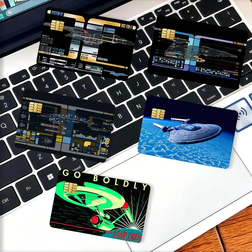 TV S-Star T-Trek Credit Card Decorative Card Stickers Suitable For Bank Cards Metro Transit Anti-scratch Gift 4PCS