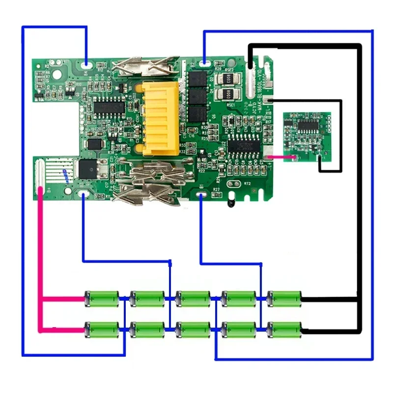 Imagem -02 - Caixa de Bateria com Placa Pcb Bms Proteção de Carregamento Led Digital Bl1830 Faça Você Mesmo Bl1840 Bl1860 1850 Bl1840 3.0ah 6.0ah