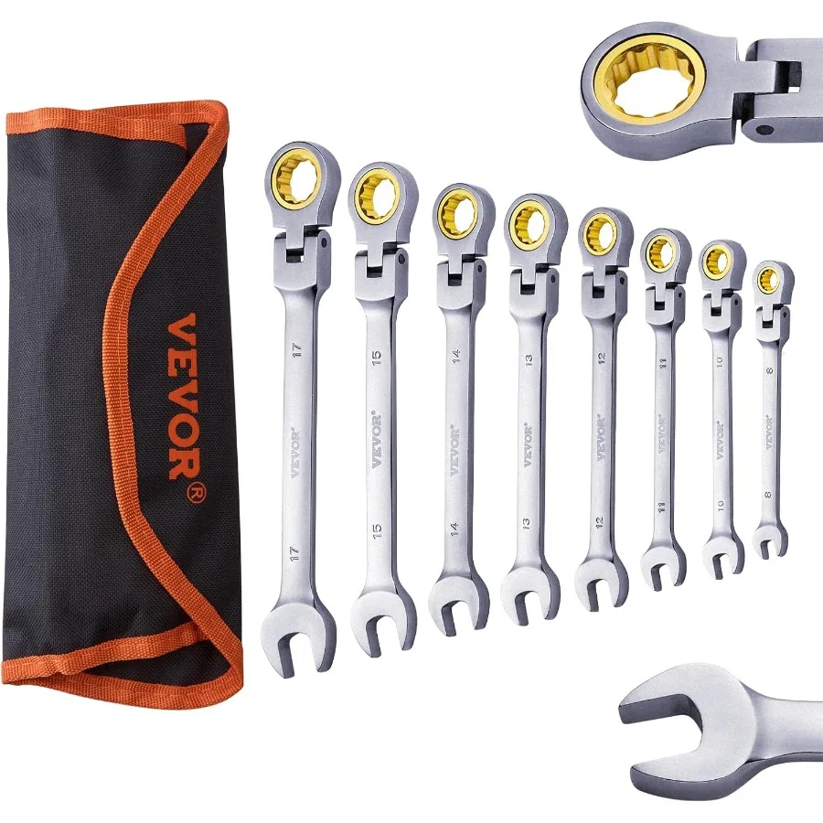 

Ratcheting Wrench Set 8piece Combination Wrench Set with Rollup Pouch CrV Steel ible Ratcheting Wrench Set SAE 5 16 to 3 4 Ide