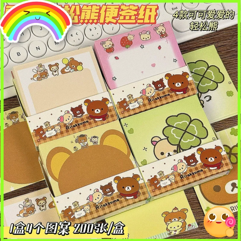 Rilakkuma Kartun Lucu Lembaran Catatan Tebal Khusus Belajar Siswa Nilai Estetika Tinggi Hati Gadis Lembaran Catatan Super Tebal Post-It