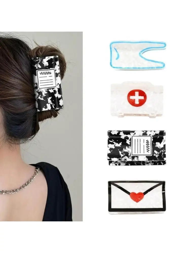 

652F Internet Celebrity Taking Photo Ponytail Hair Claw with Shimmering Novelty Hair Catch for Woman Teens Ponytail