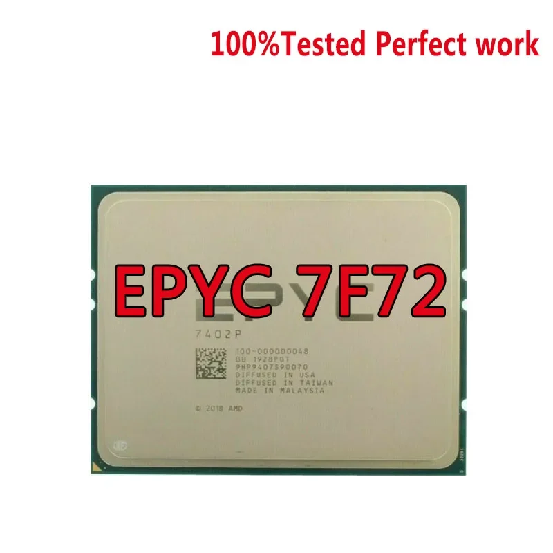 7F72 EPYC CPU Processor 3.2GHZ 24-Cores 48-Threads 192M 240W SP3 (1100-000000141) Work For H11/H12 Series 1P/2P MBD DDR4-3200mhz