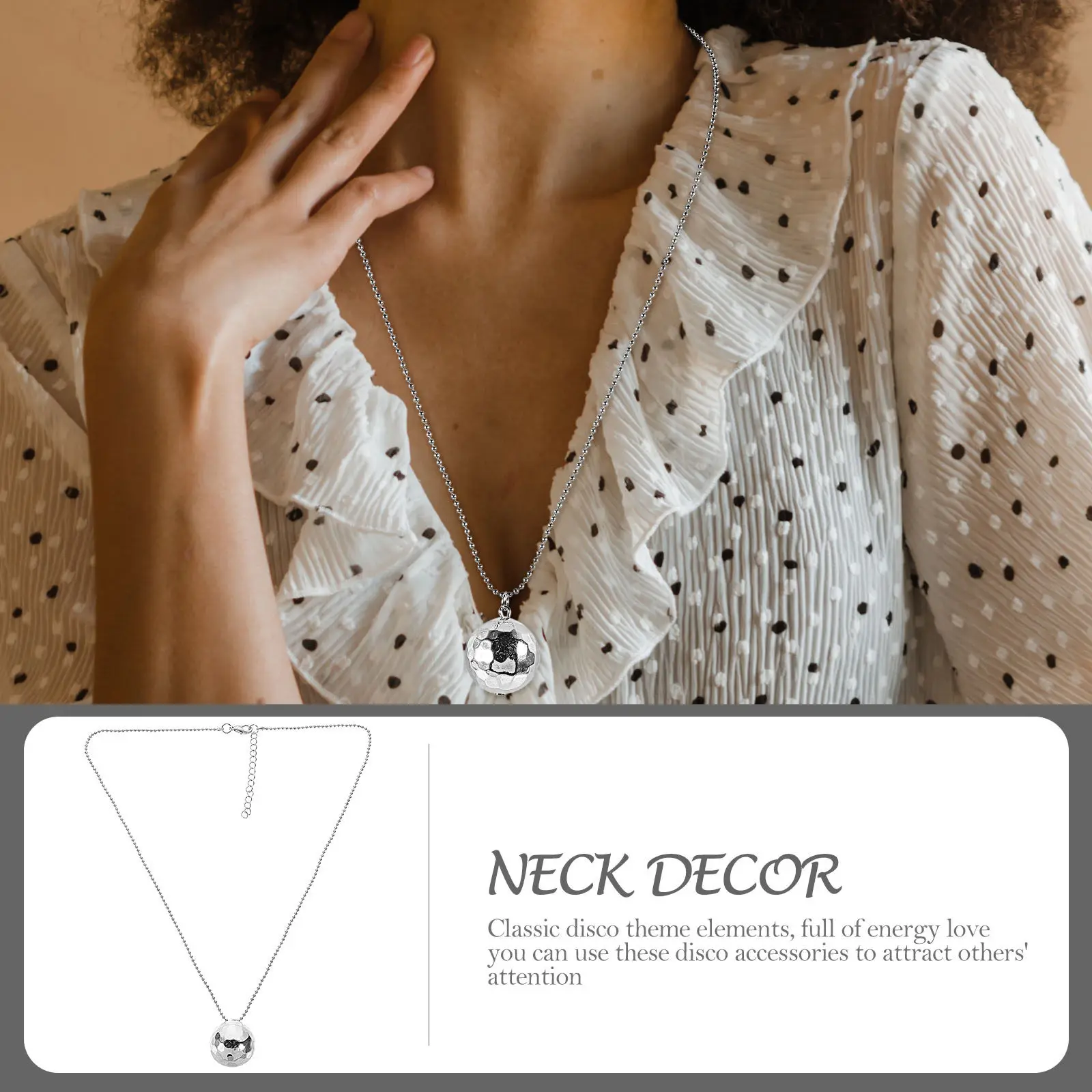 6Pcs Alloy Lantern Ball Necklace Fashion Party Jewelry Chic Creative Neck Chain Women Stylish Disco Ball Pendant