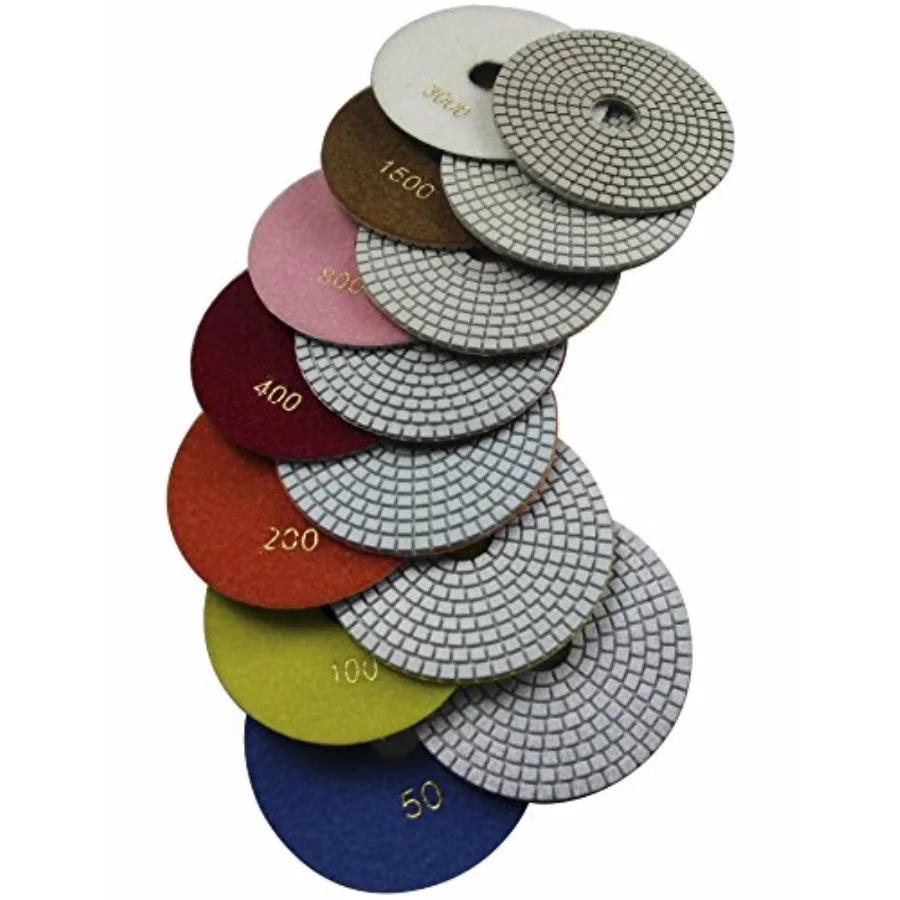 

Wet 6" 7-Step Diamond Polishing Pads Flexible Sanding Tools Discs Buff