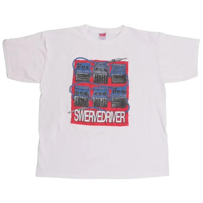 Swervedriver Guitar Pedals Tee Boxy Fit Shoegaze Slowdive Tour Mate Post Punk Ambient Noise Alternative Grunge Band Album Cover