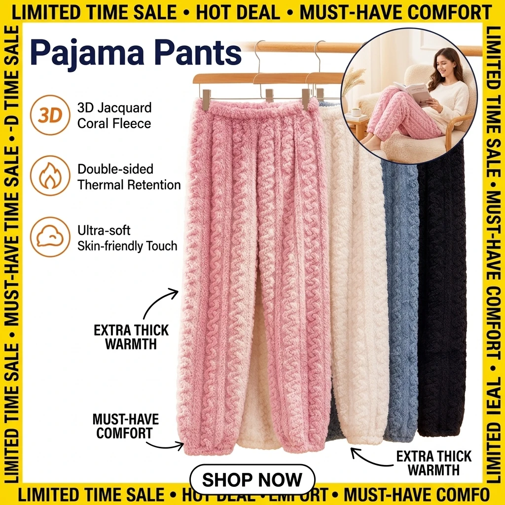 Stretchy Plus Size Women Coral Fleece Sleep Pants Warm Thickened Soft Plush Non Shedding Pajama Bottoms Cozy Comfy Loungewear