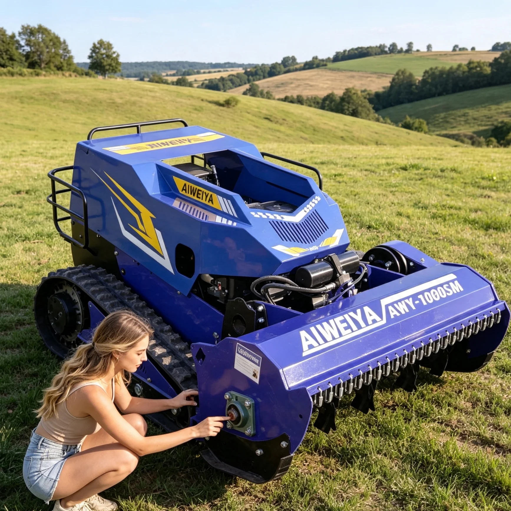 Customized Remote Control Flail Mower Golf Course Slope Mulching Equipment, Remote Weed Trimmer for Dangerous Steep Banks