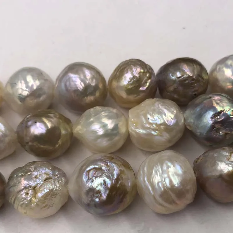 

ELEISPL Wholesale 1 Strand 12-15mm Natural Mixed Kasumi Pearls Loose String #22000453-4