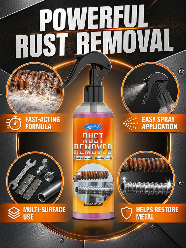 Rust Remover Spray for Metal Powerful Rust Removal Cleaner Anti Corrosion Treatment for Car Parts Tools Bolts Household Hardware view 4