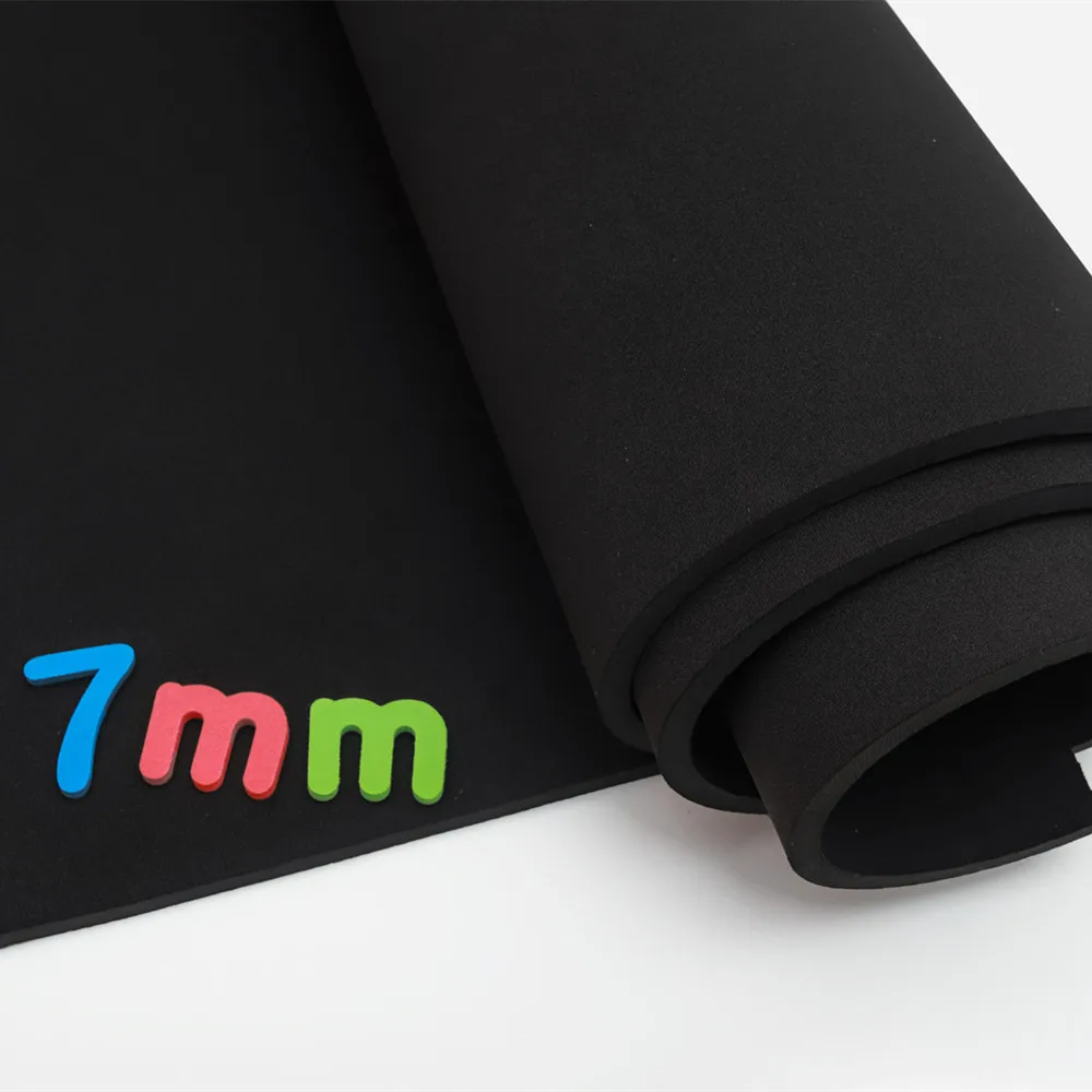 7mm Thick Black SBR Neoprene Car Fabric Fabric Sewing Windproof Diving Shockproof Shockproof Cloth