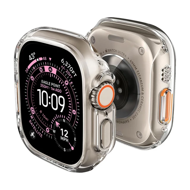 Etui na Apple Watch Ultra 3 2 49mm pasek akcesoria twardy PC bumper osłona ekranu iwatch seria ultra 49 mm pasek