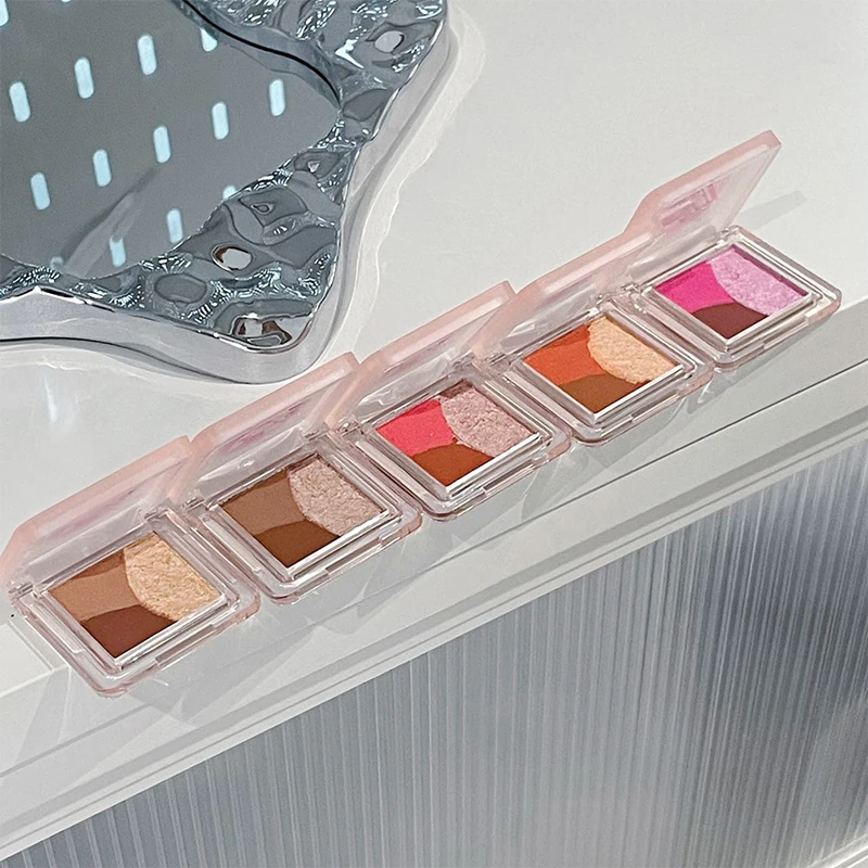 Mini three pieces of eye shadow matte Pearlescent flash to tender makeup not easy to fly powder white eyeshadow tray