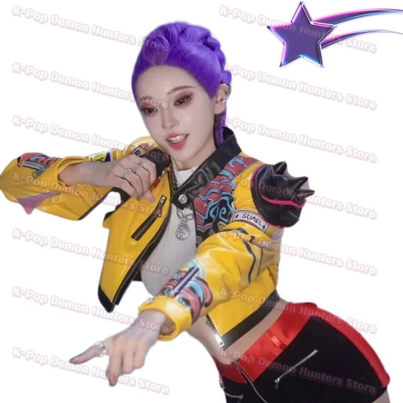 Cosplay Kpop Huntrix Rumi Parrucca Cosplay Festa di Halloween Accessorio per demone Cacciatori Coda di cavallo staccabile