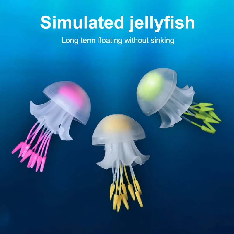 Fish Tank Aquascape Decorative Luminous Silicone Fake Jellyfish Aquarium Accessories Lifelike Floating Artificial Decorations