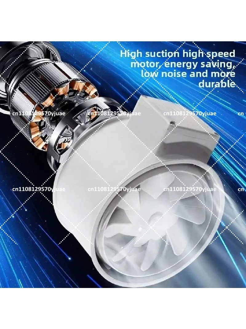 ZA-200 [8 inch Duct Fan Diagonal Flow Booster Fan Powerful Silent Ventilation Fan Bathroom Exhaust Power  Speed 2600r/min 220V