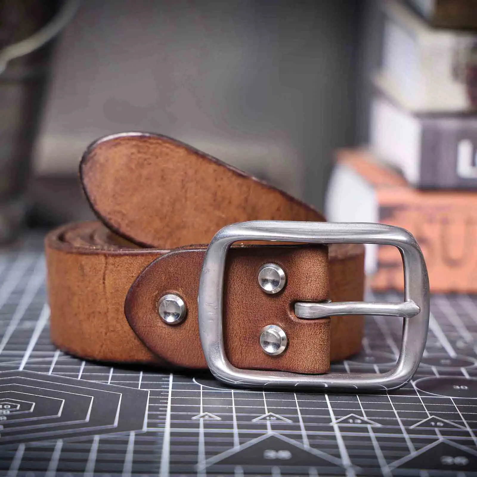 Vintage Echt leder Herren Rindsleder Gürtel Edelstahl Schnalle italienisches verdicktes Leder mit Geschenk box, ideale Wahl für Geschenk – Detail 22
