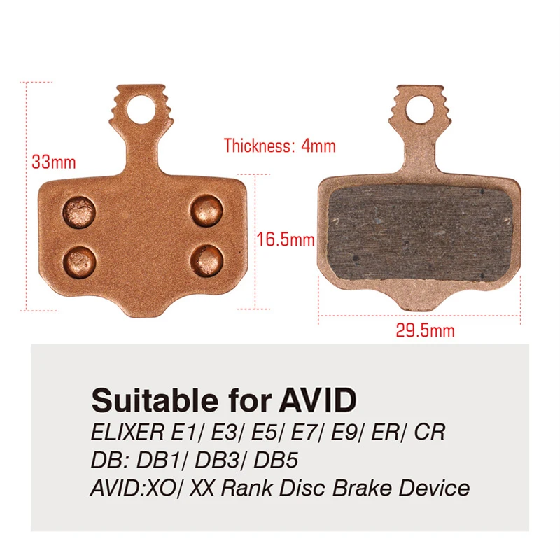 CNC Sintered MTB Bike Brakes Pads For Deore Elixir E1 XT XTR XO Avid Guide Sram Shimano Bicycle Disc Brake Pad 2pairs