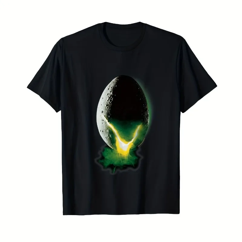 Men's Patterned T-shirt, Themed As Alien and UFO Summer New Trendy Street Unisex T-shirt