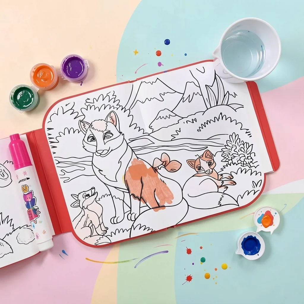 Tear Off Coloring Book Animal Themed Children'S Coloring Book Set Water Coloring Book Tear Off For Travel Entertainment Creative