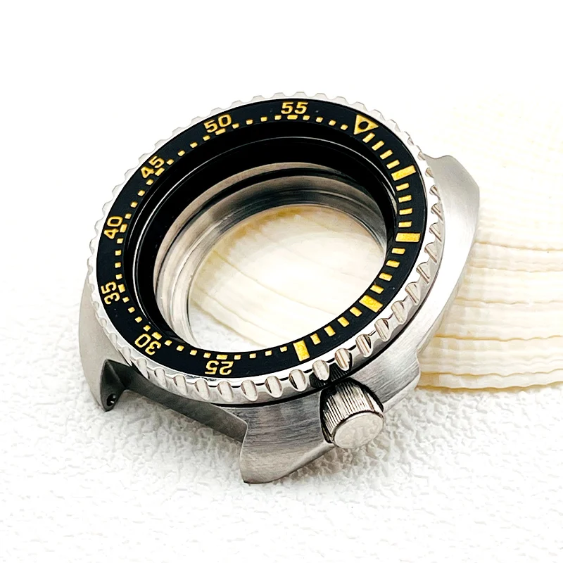 44mm Turtle Watch Case Captain Willard Case Fit for 7s26 NH34 NH35 NH36 Movement Transparent Back Cover NH34 NH35 Watch Case