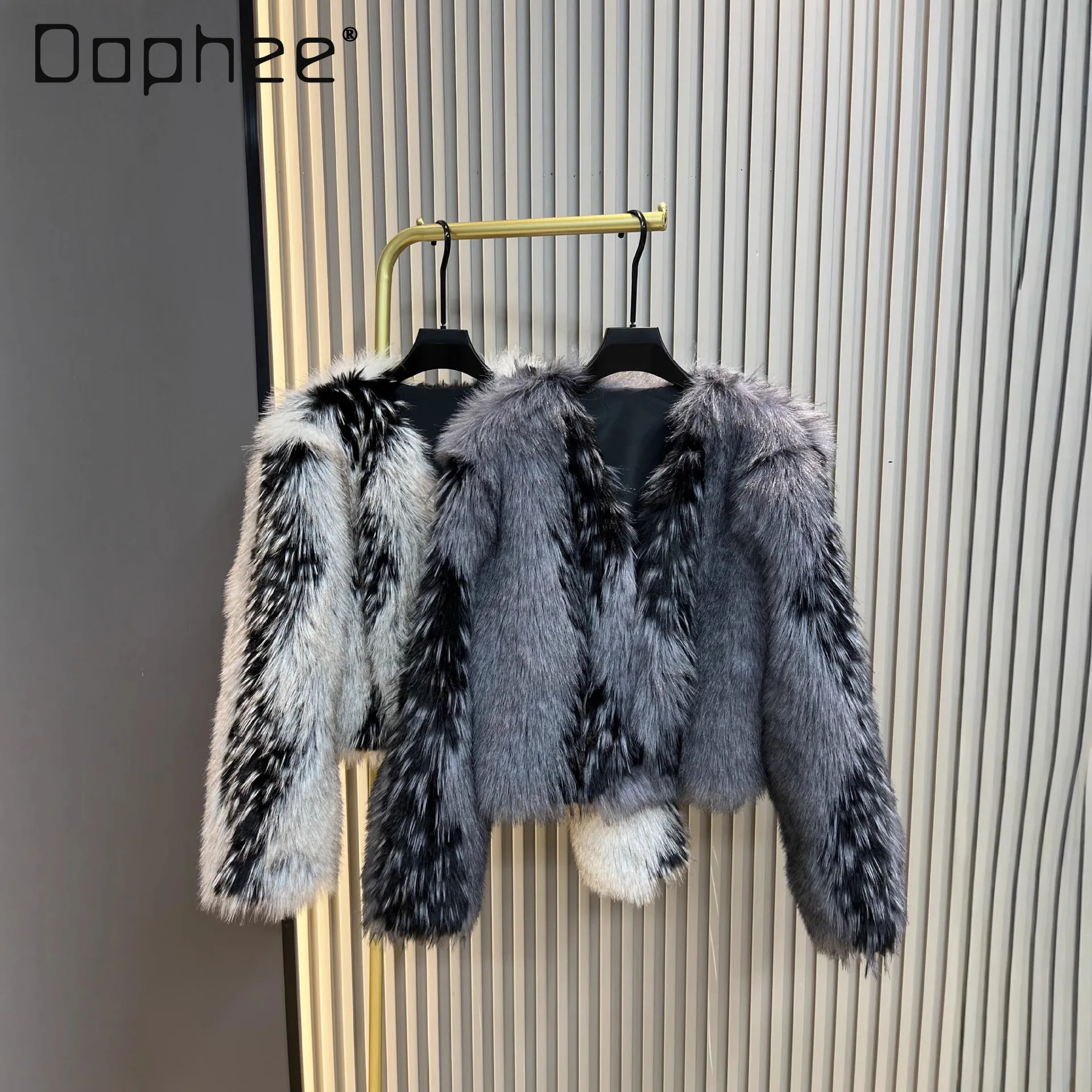 موضة معطف فرو الثعلب الصناعي للنساء 2025 شتاء جديد أنيق فاخر سميك دافئ الفراء قطعة واحدة فروي سترة سيدة معطف قصير