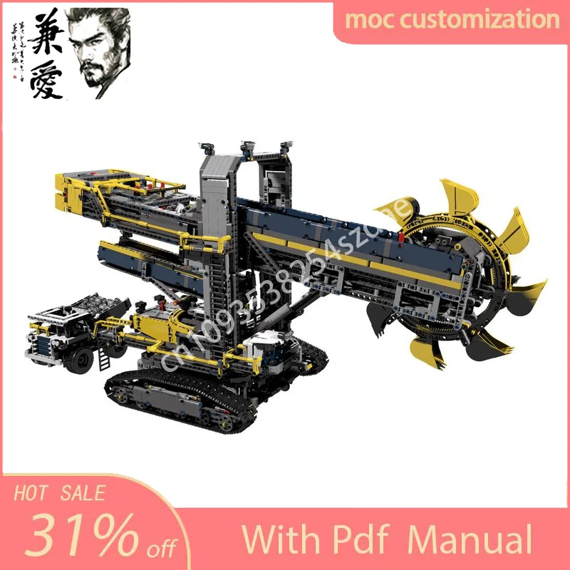 NEW 3944PCS Smooth Bucket Wheel Excavator Machinery Model Building Block Creative Assembly Education Building Kid Birthday Gift