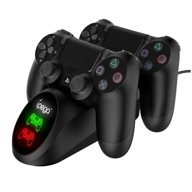 منصة شحن Ipega مزدوجة لسوني بلاي ستيشن 4 ، PS4 ، Pro ، PS4 نحيف ، عصا تحكم ، حامل محطة شاحن ،