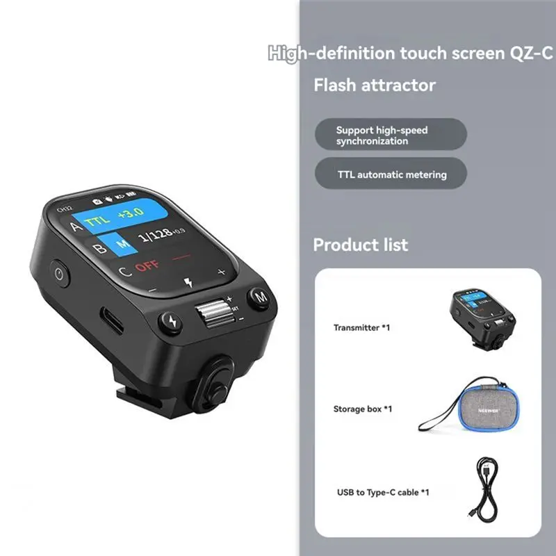 QZ-C TTL Wireless Flash Trigger Touch Screen Transmitter For Canon Camera Systems