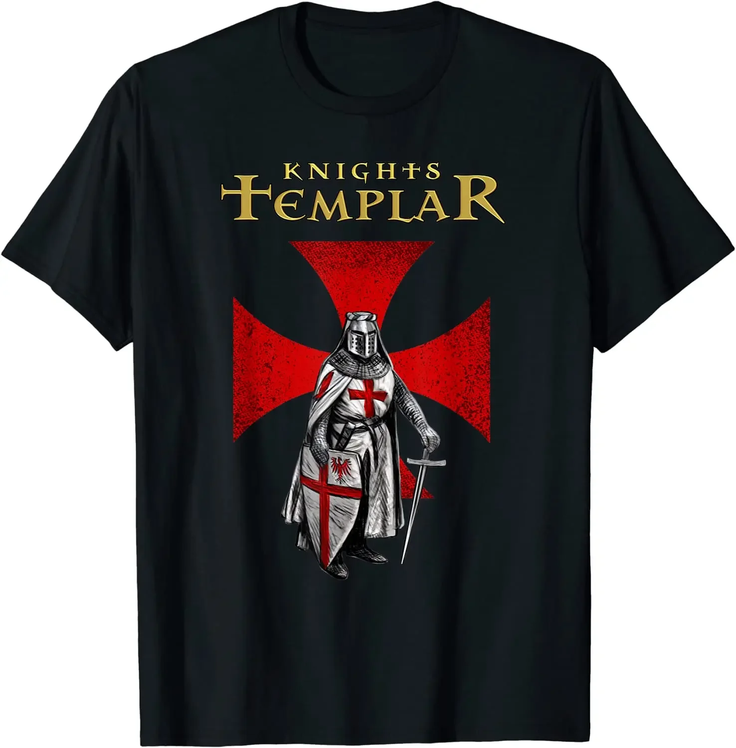 

A Warrior of Christ Knights Templar Distressed Cross Men T-Shirt Short Sleeve Casual Cotton O-Neck Summer TShirt