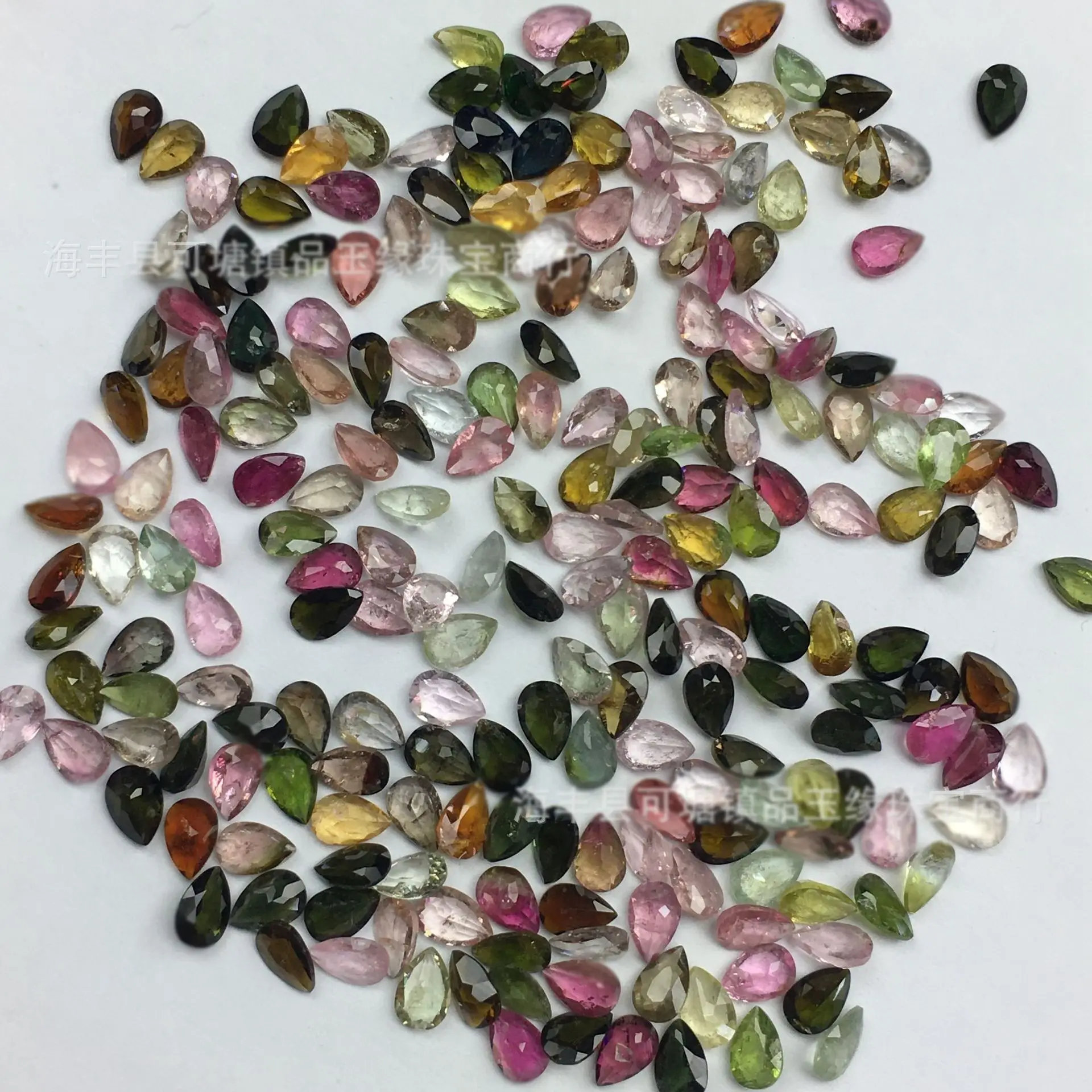 10pcs Wholesale Genuine Pink Tourmaline 4x6mm Faceted Pear Drop Semi-Precious Gemstone Cabochons for Jewelry Making