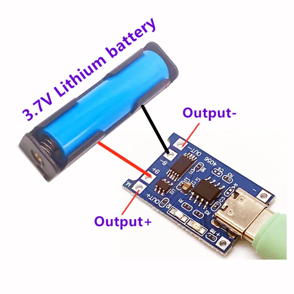 2/5/10Pcs Type-c Micro USB 5V 1A 18650 TP4056 Lithium Battery Charger Module Charging Board With Protection Dual Functions 1A