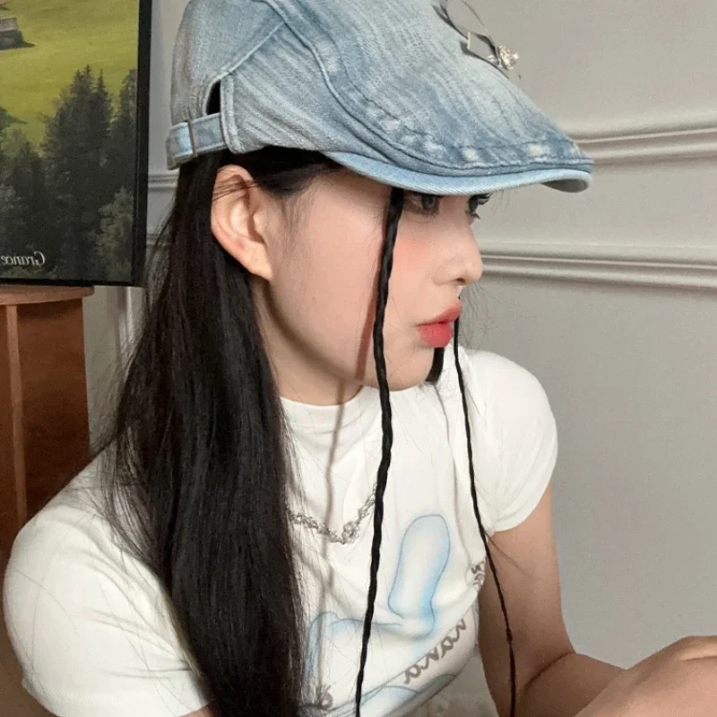 

Luxury Holiday Gift Premium Y2K Retro Denim Cap Perfect Festival Couples Present Casual Style Similar Trendy Women‘s Hats