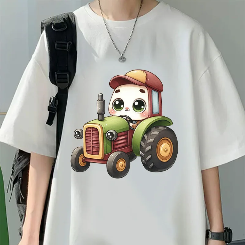 Cartoon Tractor Thermal Transfer Sticker Fusible Iron On Patches For Boy Girl Clothing T23688