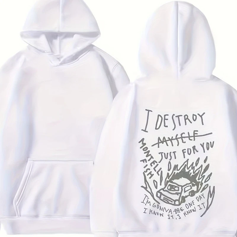 

2025: осенние толстовки с капюшоном с 2D принтом, толстовки с буквенным принтом, уличная одежда в стиле Харадзюку, одежда унисекс