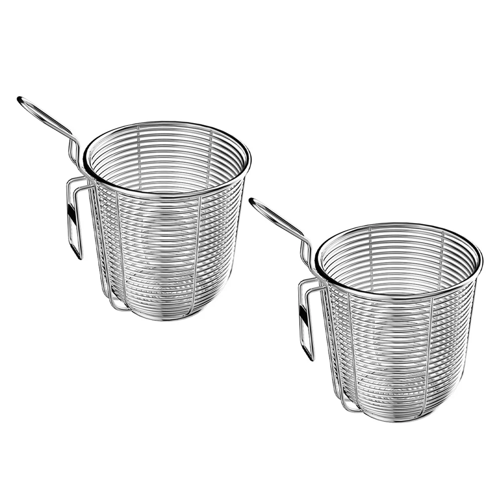 

2pcs Stainless Steel Hotpot Strainer Spoon Fine Mesh Colander Hook Handle Heat Resistant for Rice Cooking Kitchen